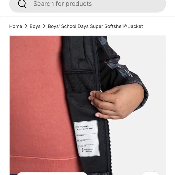 Free Country Boys Softshell Jacket - Black and Orange - Picture 6 of 12